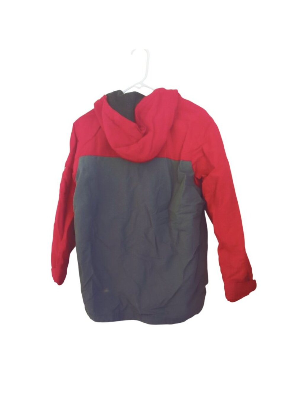 Gap Kids Boys Hooded Fleece Lined Colorblock Winter Jacket Red/Gray Size 14/16 - Picture 2 of 9
